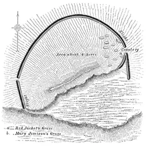 Squier Map of Eaton Site Seneca Fort near Buffalo in Erie County, New York, USA