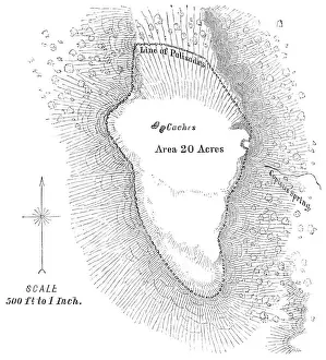 Squier Map of Ganondagan Fort near Victor in Ontario County, New York, USA