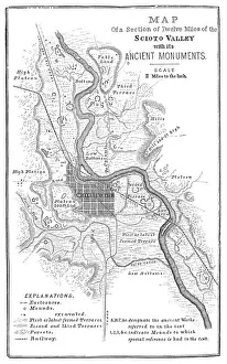 Squier Map of Hopewell Culture National Historical Park in Ross County, Ohio, USA