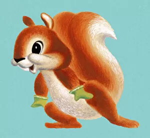 Unique Art Illustrations Gallery: Squirrel Wearing Mittens