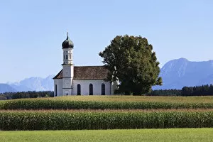 St. Andrae Church in Etting, Polling, Pfaffenwinkel region, Upper Bavaria, Bavaria, Germany, Europe, PublicGround