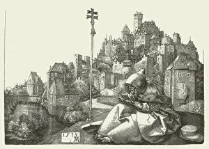 Images Dated 9th October 2011: St Anthony (with Nuremberg, 1519), by Albrecht DAOErer, published 1881