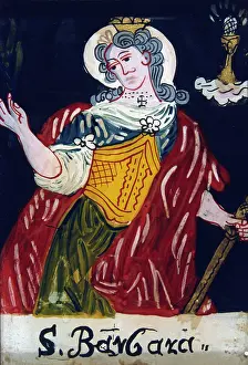 Nineteenth Century Prints: St Barbara, Christian virgin martyr, 19th century