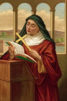 Solemnity Prints: St. Brigit of Kildare Reading the Bible