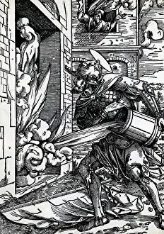 Pail Prints: St. Florian Pouring Water On Fire