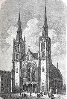 Ecclesial Prints: St. Laurence's Church in Diekirch in 1880