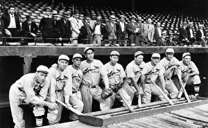 St. Louis Cardinals Posing In Dugout