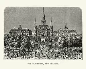 Place Of Interest Gallery: St Louis Cathedral New Orleans 19th Century