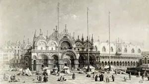 Basilica Prints: St. Marks Basilica/Venice/Illustration