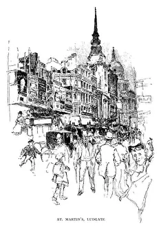 St Martins, Ludgate, London (Victorian illustration)