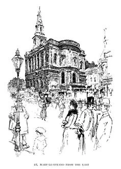 Images Dated 31st March 2017: St Mary le Strand church from the east (Victorian illustration)