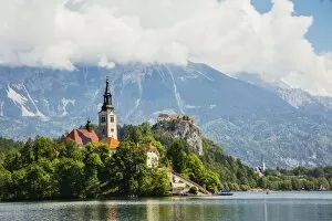 Images Dated 9th May 2012: St. Marys Church on Bled Lake, Slovenia