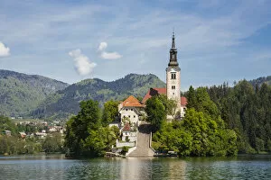 Images Dated 9th May 2012: St. Marys church on Bled lake, Slovenia