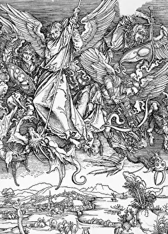 Nightmarish Prints: St. Michael Slaying the Dragon by Albrecht Durer