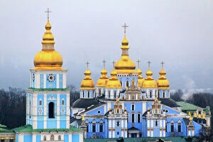 National Landmark Collection: St. Michaels gold-domed cathedral, Kiev, Ukraine, Europe