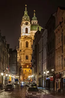 Images Dated 19th March 2015: St. Nicolas church at night Prague
