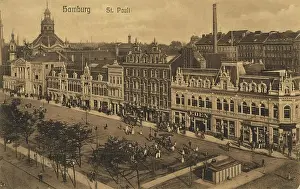 North Germany Prints: St. Pauli, Hamburg, Germany, postcard with text