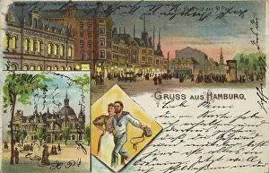 North Germany Prints: St. Pauli, Hamburg, Germany, postcard with text