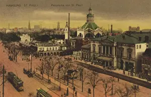 Distances Prints: St. Pauli, Panorama, Hamburg, Germany