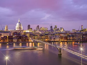 Images Dated 13th April 2012: St Pauls Cathedral and Millennium Footbridge
