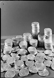 Dollar Prints: Stacks Of American Silver Dollars