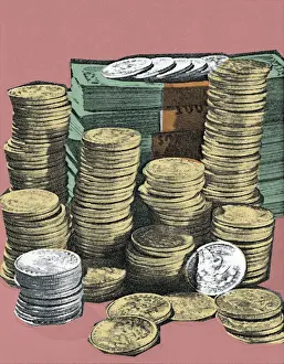 Currency Prints: Stacks of Money