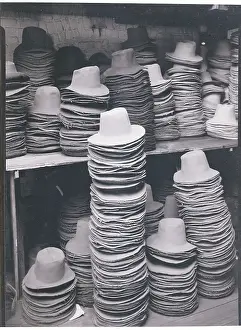 Felt Hat Prints: Stacks of Unblocked Hats