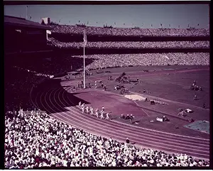 Melbourne Prints: Stadium View of Runners on Olympics Track