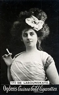 Stage actress Miss de Labounskaya, on Ogden's Cigarette Card, ca. 1894-1907