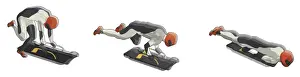 Winter Sport Prints: Three stages of athlete leaping onto skeleton