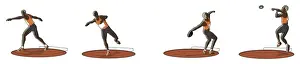 Preparation Prints: Four stages of athlete throwing a discus