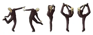 Grace Prints: Five stages of figure skater performing spin