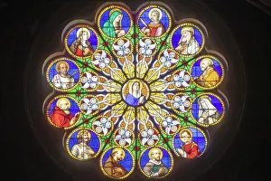 Prints of A stained glass window inside the Basilica di Santa Maria Sopra Minerva (Basilica of Saint Mary of Minerva) Capturing the Beauty of Landscapes, Travel, and Nature: Stained glass window, Basilica di Santa Maria Sopra Minerva (Basilica of Saint Mary of Minerva)
