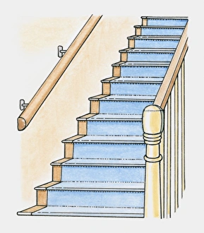 Railing Collection: Staircase fitted with a second rail to give further stability