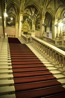 Images Dated 18th March 2017: Stairs in Hungarian Parliament, Budapest, Hungary