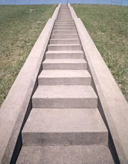Steep Collection: Stairs Leading Up To Field Park Grass