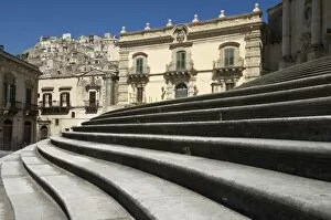 Stairs in front of the San Giorgio Cathedral Modica Italy