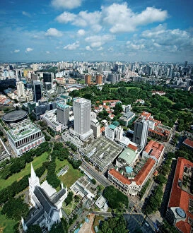 Images Dated 1st July 2011: Stamford & North Bridge Road, Singapore Aerial