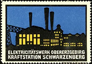 Power Industry Prints: Stamp stamp Power station Schwarzenberg