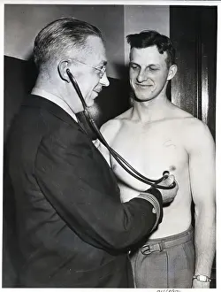 Stan Musial Prints: Stan Musial Getting Navy Physical Exam