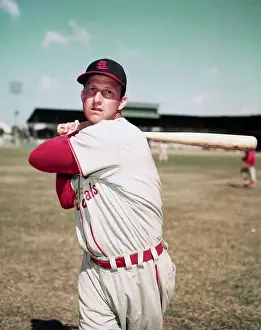 Stan Musial Prints: Stan Musial Posing with Bat
