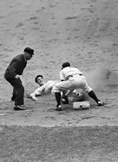 Stan Musial Prints: Stan Musial Slides Safely Into Second