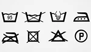 Standard washcare symbols found on clothing
