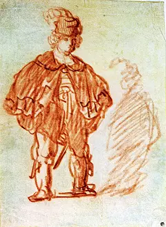 Dutch Prints: Standing Actor, 1630s. Artist: Rembrandt Harmensz van Rijn
