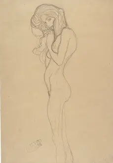 Klimt Prints: Standing Female Nude (Study For The Beethoven Frieze)