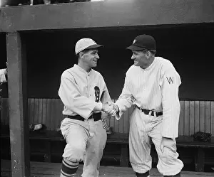 Prints of American baseball manager Stanley Bucky Harris (1896 - 1977), left MLB Legends Art Prints: Top 10 Greatest Baseball Players of All Time: Stanley Harris And Walter Johnson