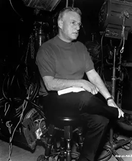Stanley Kramer Sitting by Camera Lights