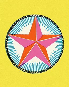 Images Dated 19th January 2015: Star Over Circle on a Yellow Background