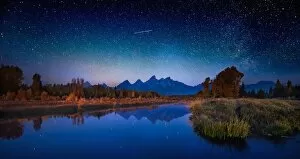Images Dated 28th September 2012: Star Filled the Sky over Grand Tetons