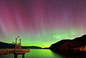 Images Dated 8th October 2012: star, sky, night, island, British Columbia, Howe Sound, Mountain, sea, Porteau, Cove